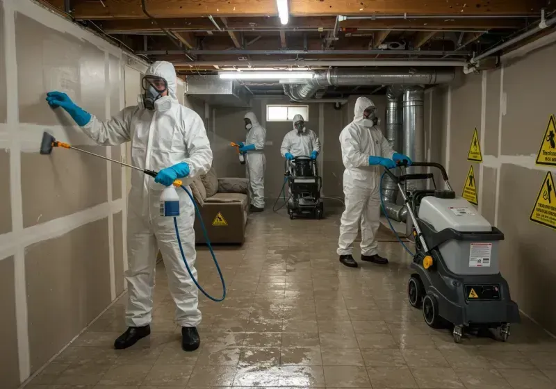 Basement Moisture Removal and Structural Drying process in Stevensville, MD